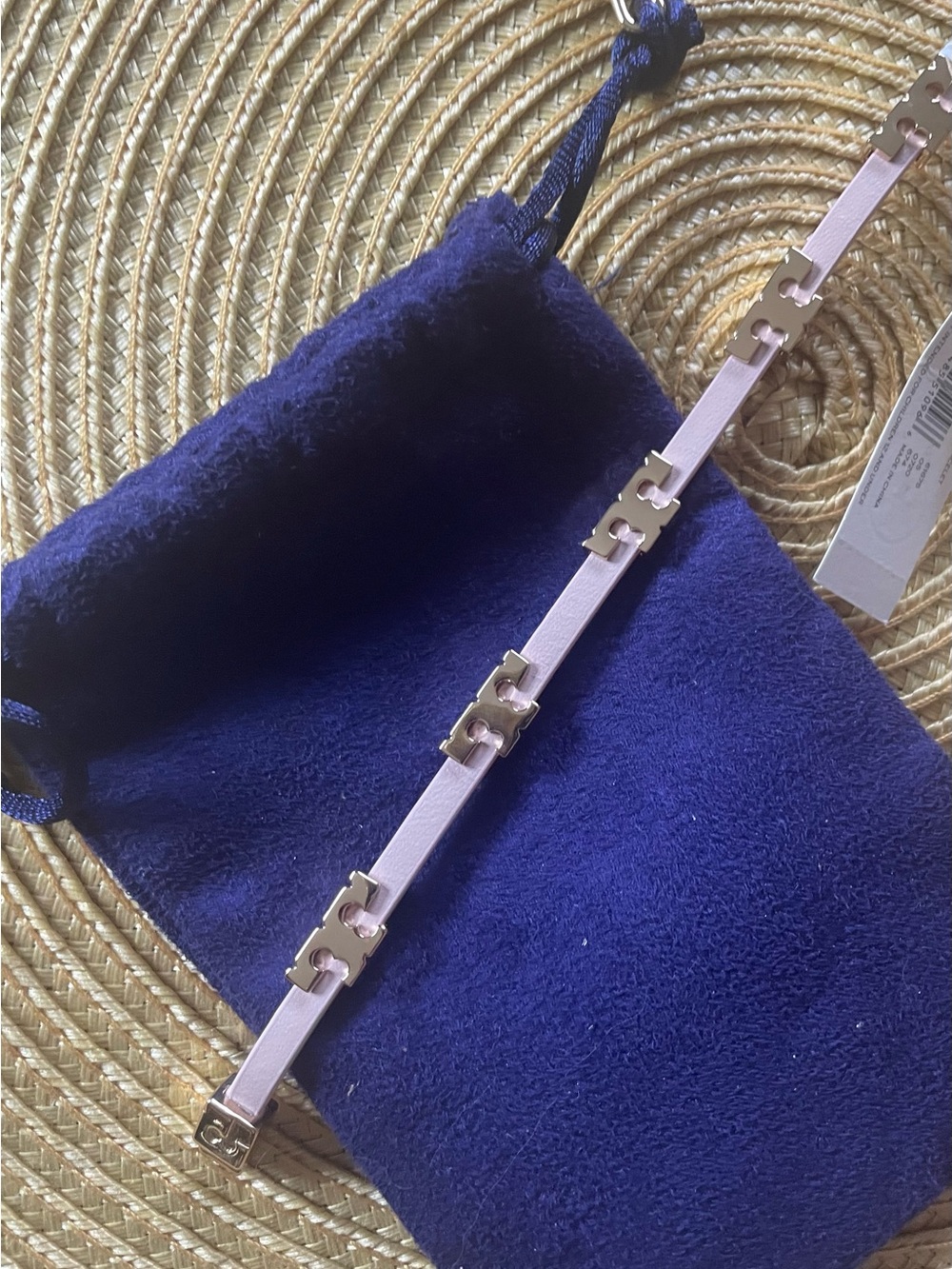 NWT~TORY BURCH~Serif-T Stackable Bracelet, Mineral Pink
